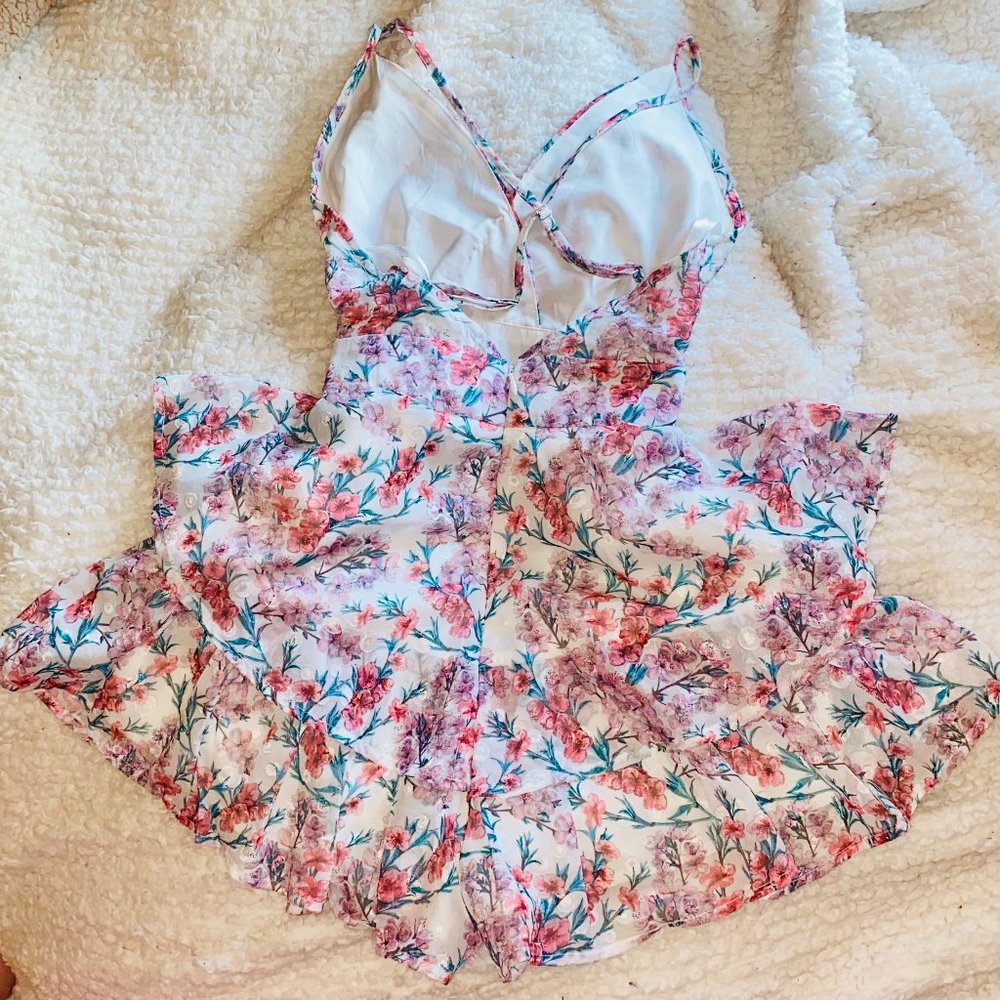 O.Vianca Pink Floral Romper